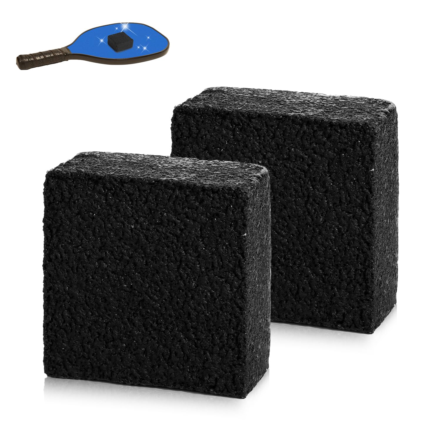 TOYMIS 2pcs Pickleball Paddle Eraser, Pickleball Eraser Carbon Fiber Pickleball Paddle Cleaner Dust Remover for Pickleball Residue and Dirt Cleaning(Black)