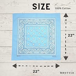 MDSTYLE 3 PCS 100% Cotton Bandana for Men & Women