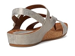 Eurosoft Women's Gianetta Flat Sandal, Silver/Gold, 7