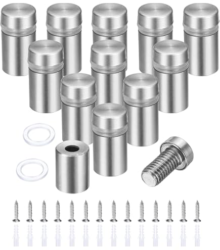 thumbnail image 2 of Uxcell 12 Pcs Standoff Screws, 1/2" X 2.76" Stainless Steel Double Head Advertising Screws Wall Standoff Mounts Hardware For Acrylic Glass Sign Holder Wine Glass Rack, Gold 2 of 13