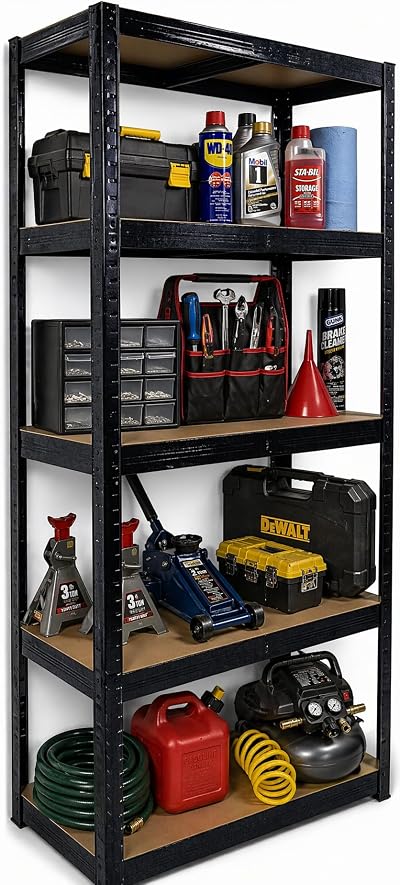 DIVCHI 5 Tier Heavy Duty Storage Rack Aluminium Garage Shelving 875kg Capacity