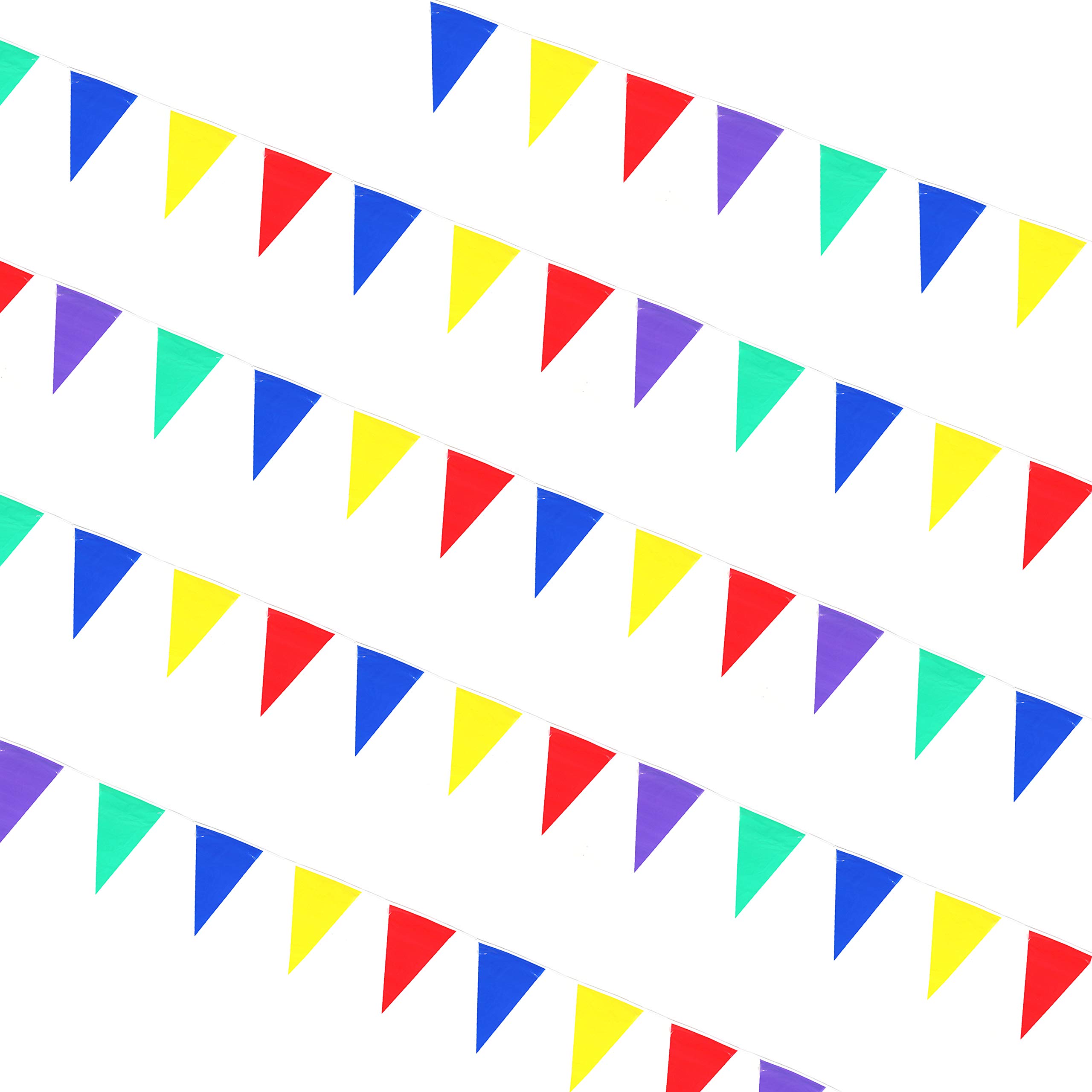 Multicoloured Triangle Party Bunting for Weddings, Parties, Festivals, Birthdays, Garden Decoration (100m / 328ft)