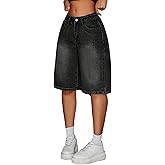 oyyniis Girls Jean Shorts Cute Vintage Distressed Washed Denim Shorts for Teen Straight Leg Y2K Streetwear 13-16Y