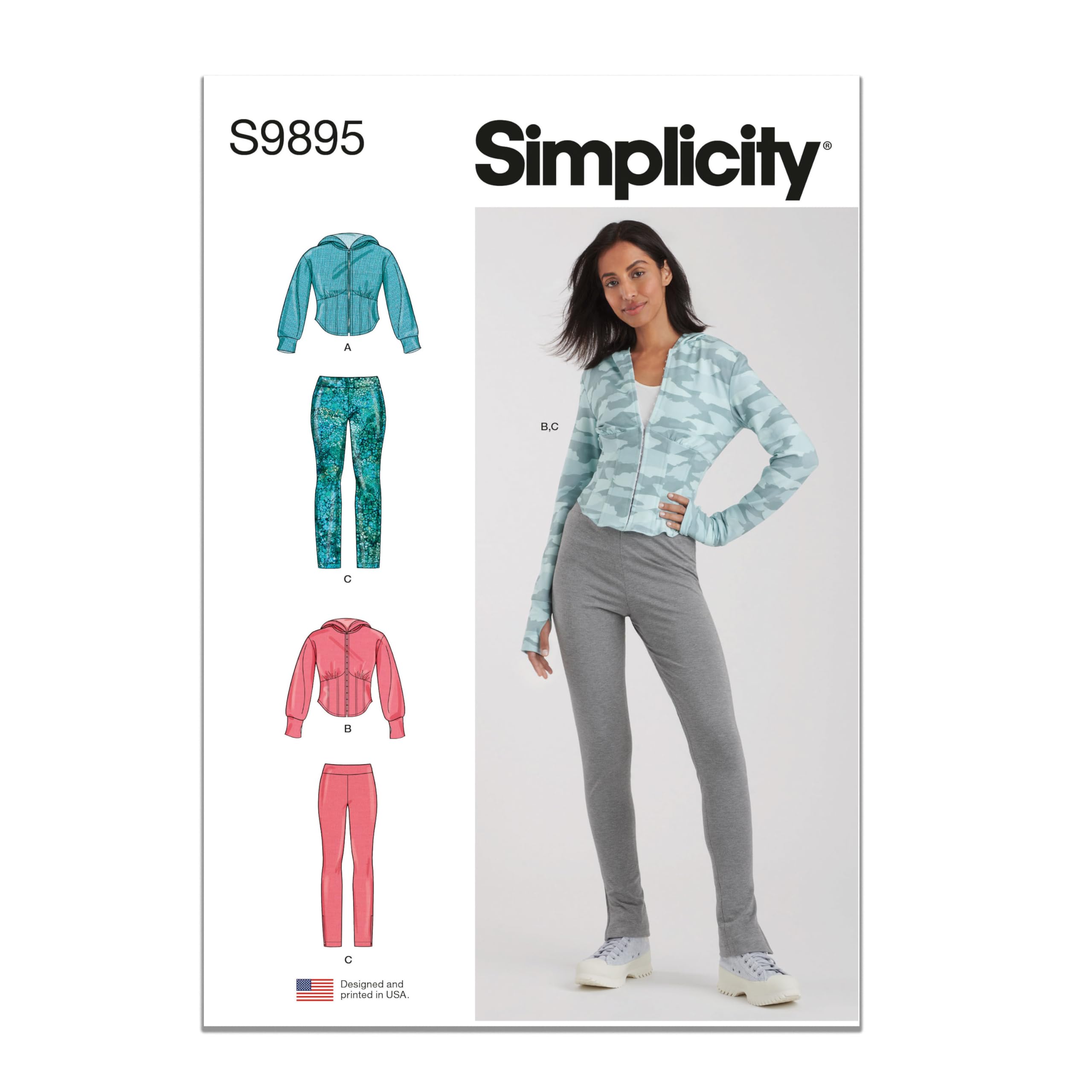 SIMPLICITY SS9895W2 Misses' and Women's Jacket and Knit Leggings W2 (20W-22W-24W-26W-28W)