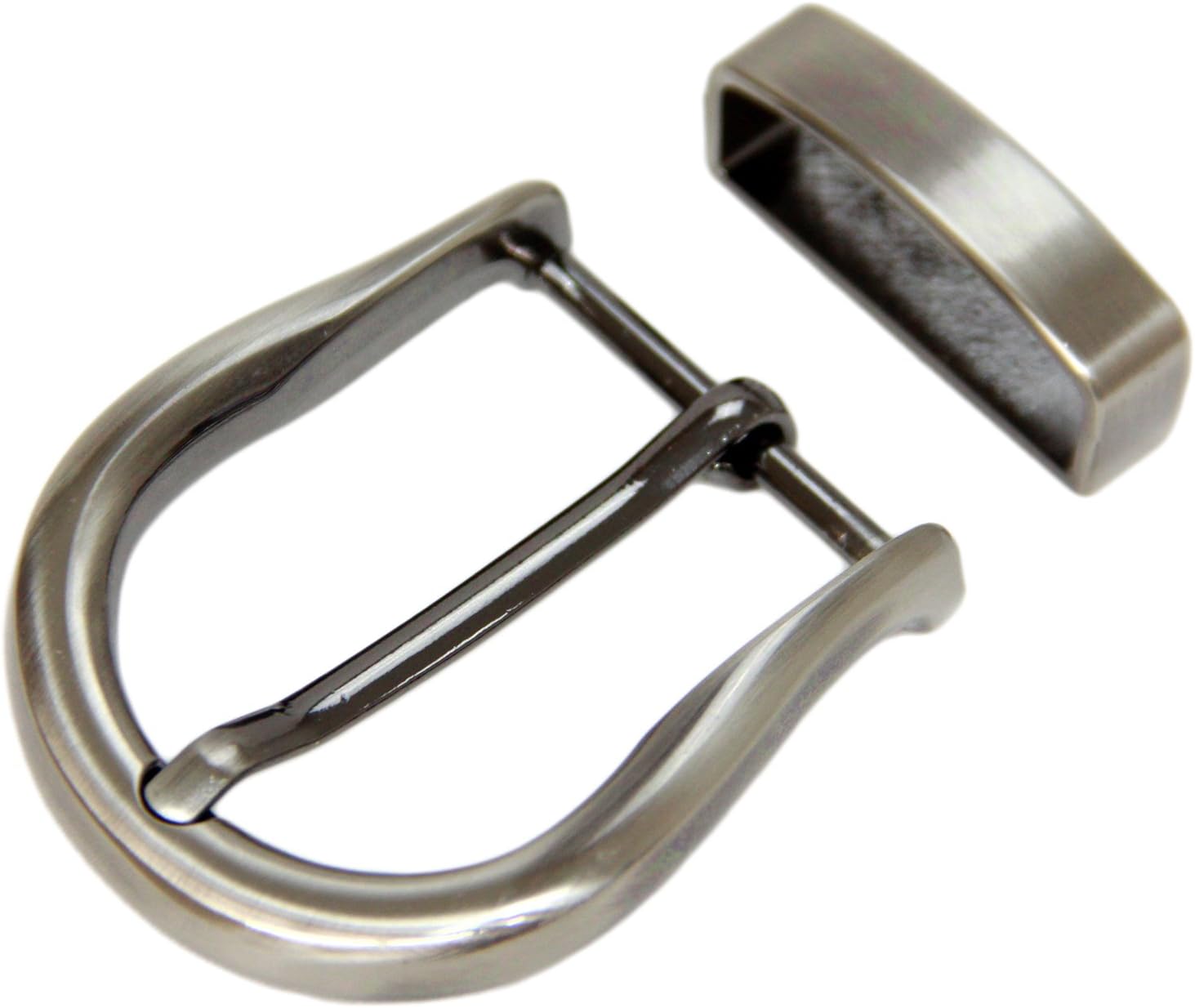 Round Replacement Buckle And Loop Set For 40mm Width Belt Brushed Gun Metal