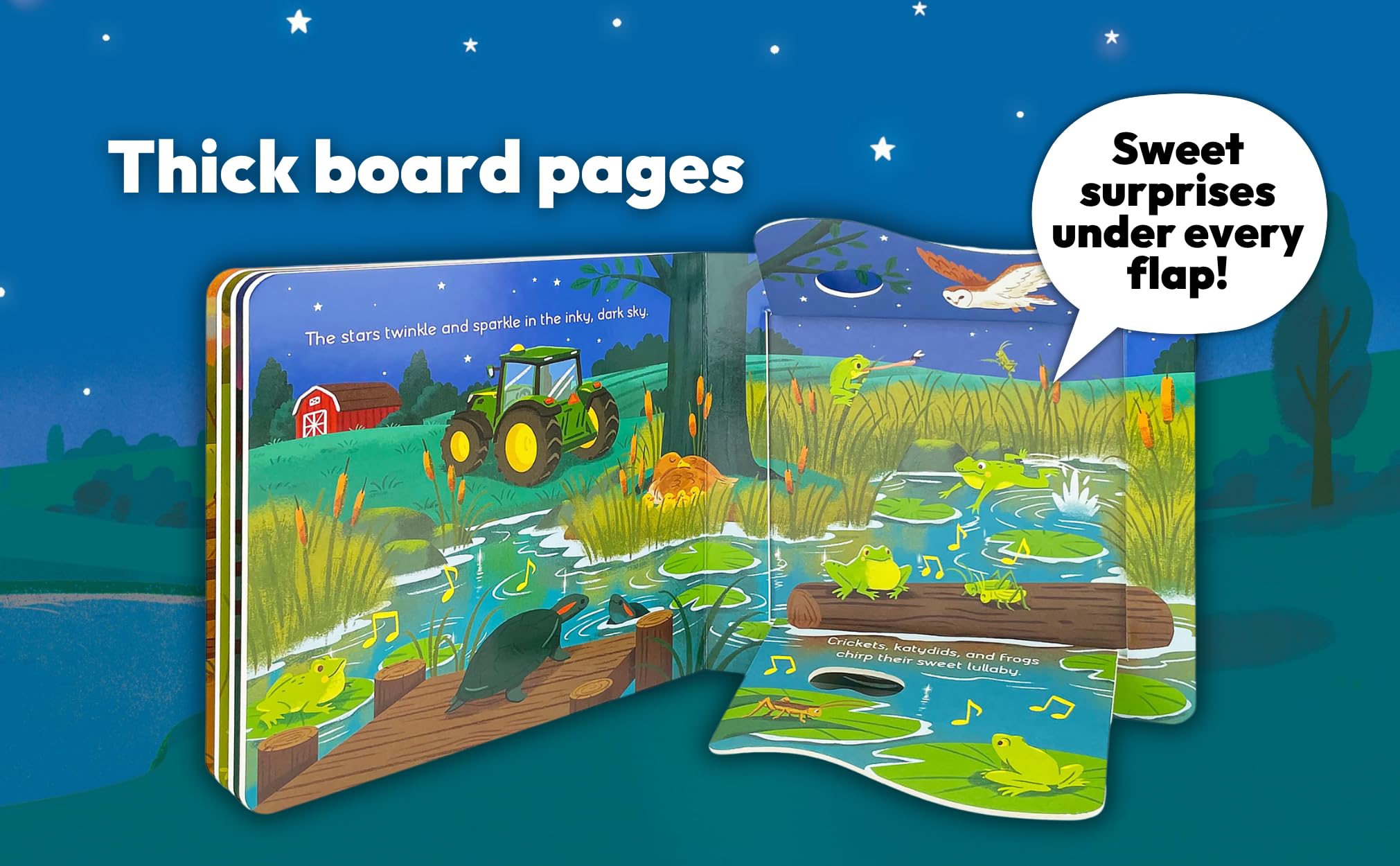 John Deere Kids Good Night Tractor on the Farm: Deluxe Lift-a-Flap & Pop-Up Surprise Board Book, Ages 2-6