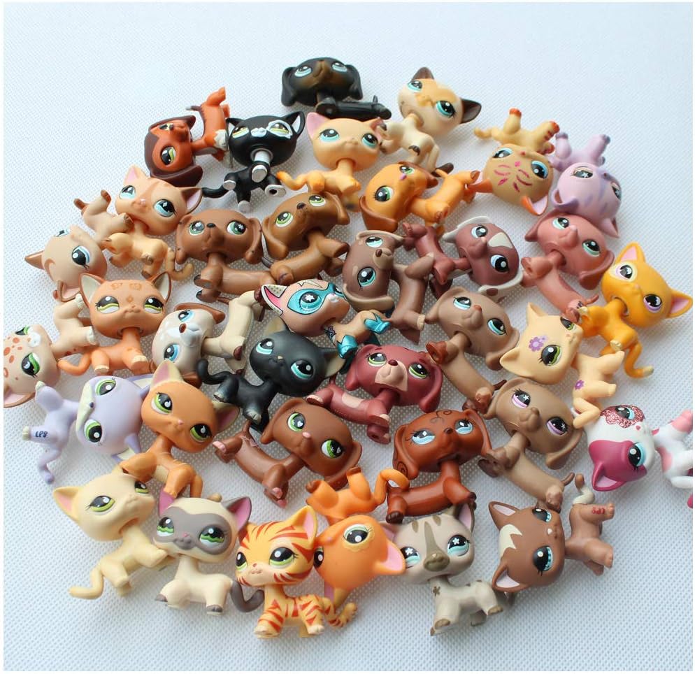 Emmas lps Short Hair Cat and Dachshund 4pcs Random with 5pcs Accessories Random Suprise Pets Yellow