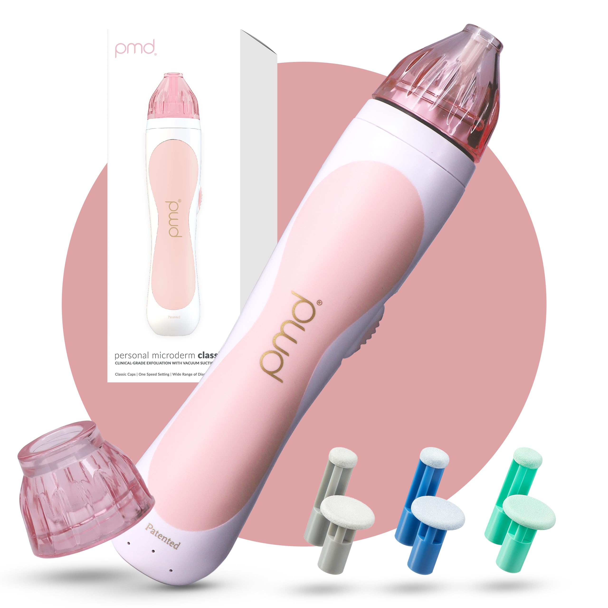 Photo 1 of PMD Personal Microderm Classic for At-Home Use, Facial Exfoliator Tool, Microdermabrasion Machine Kit for Face and Body Skincare, Blush