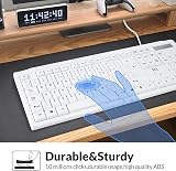 Rii RK907 USB Wired Keyboard Full Size UK Layout White view 3