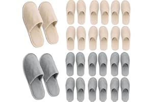 AQUEENLY House Slippers - Washable Spa Slippers Non Slip Indoor Guest Slippers for Shoeless Home, Women & Men