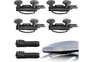 GYPNS 4 Pcs Universal Roof Rack Brackets, Roof Box U-Bolt Clamps for Fixation Roof Rack Cargo Carrier, Roof Rack Mountsroof Kit 85mm Inner Width Metal U-Bracket Clips
