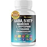 GUDOMET GABA 5-HTP L-Tryptophan L-Theanine Vitamin D3 Vitamin B6 Holy Basil Valerian Chamomile Ginkgo Biloba Ginger -150 Capsules