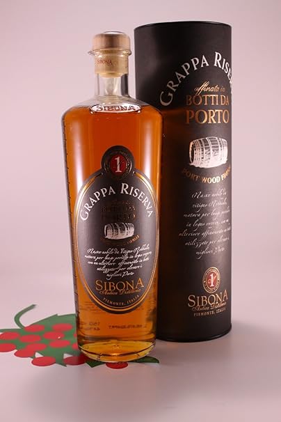 Grappa Nebbiolo gelagert in Portweinfässer Magnum 44% 1,5 lt. - Brennerei Sibona