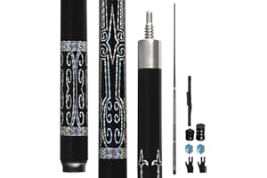 Cesrriv Sport Carbon Fiber Pool Cue Stick 20-21 oz, Professional 13mm Rainbow Tip, 3/8 * 8 Joint, Includes Cue Case, Joint Protectors, Cue Chalks and Gloves