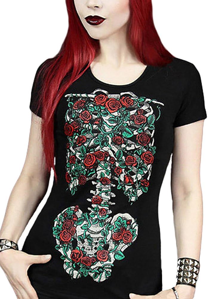 maglietta con rose rosse