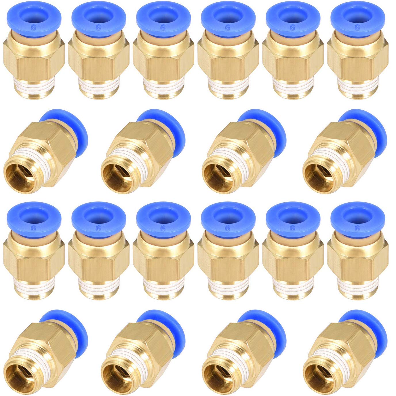 PC602 Push to Connect Fittings 6mm Tube OD x 1/4” G Thread Straight Pneumatic Quick Fitting Air