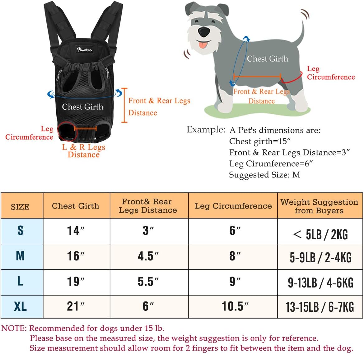 Pawaboo Pet Carrier Backpack, Adjustable Pet Front Cat Dog Carrier Backpack Travel Bag, Legs Out - Image 3