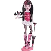 Monster High Draculaura Reproduction Doll Wearing Original Fashion &amp; Shoes with Pet, Display Stand &amp; Accessories, 10-5-inch Collectible Toy