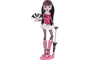 Monster High Draculaura Reproduction Doll Wearing Original Fashion & Shoes with Pet, Display Stand & Accessories, 10-5-inch Collectible Toy