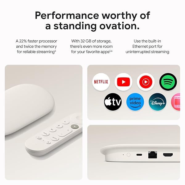 GOOGLE TV STREAMER 4K – FAST STREAMING ENTERTAINMENT ON YOUR TV WITH VOICE SEARCH REMOTE – WATCH MOVIES, SHOWS, LIVE TV, AND NETFLIX IN 4K HDR – SMART HOME CONTROL – 32 GB OF STORAGE – PORCELAIN