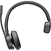 Poly - Voyager 4310 UC Wireless Headset + Charge Stand (Plantronics) - Single-Ear Headset- Connect to PC/Mac via USB-A Bluetooth Adapter, Cell Phone via Bluetooth-Works w/Teams (Certified), Zoom&amp;More