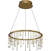Golden Lighting Lucerna 18" LED Chandelier in Stainless Steel Gold