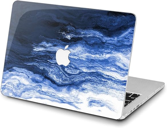 Amazon Com Lex Altern Hard Case Compatible With Macbook Air 13 Mac Pro 15 Inch Retina 12 11 19 18 17 Art Blue Aesthetic Printed Design Touch Bar Laptop Waves Creative Indigo Shell Protective Paint Computers Accessories