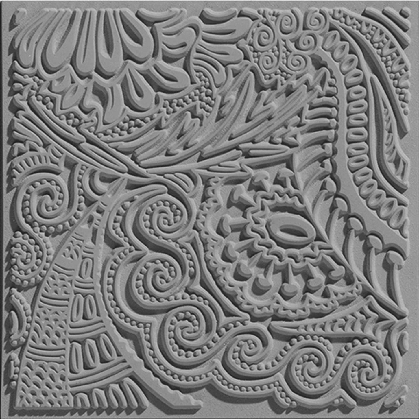 CERNIT CE95002C - Texture Plates for Modelling Clay - Creative Support in Rubber, Polymer Clay - Momentary Effects and reliefs - Format 9x9 cm - DIY - Creative