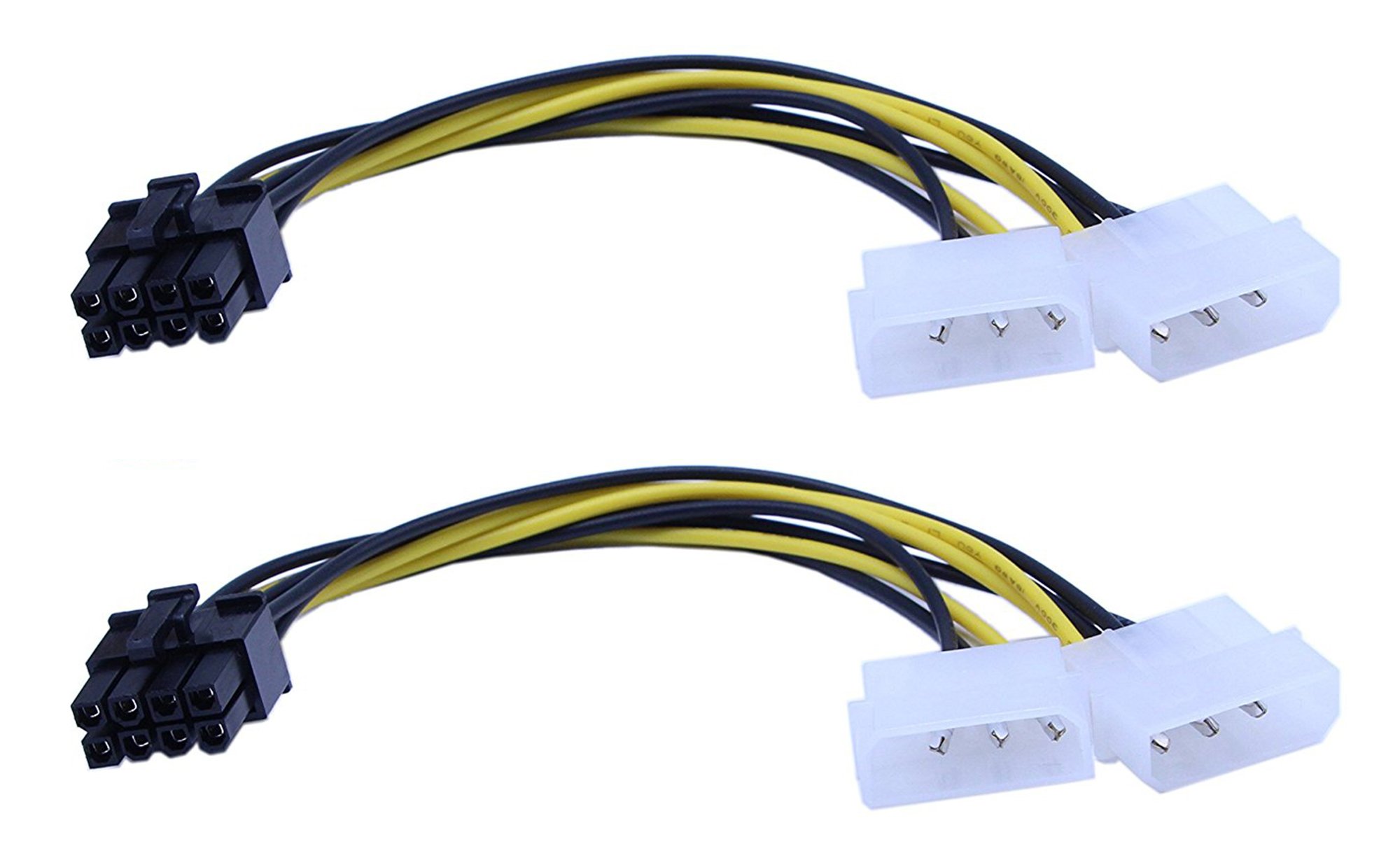 zdyCGTime 8 Pin to Dual 4 Pin Power Cable Graphics card Power Cable(2-Pack) 8 Pin to Dual 4 Pin Power Cable Graphics card Power Cable(2-Pack)