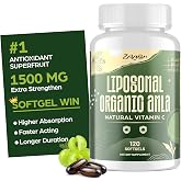 Zalgon Liposomal Amla Capsules 1500mg | Organic Amla Superfruit Extract Indian Gooseberry Supplement | Vitamin C-Rich for Immune &amp; Digestive Support, Promote Skin Glow &amp; Hair Resilience &ndash; 120 Softgels