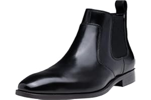 Jousen Men's Chelsea Boots Polished Premium Leather Ankle Dress Boots Classic Retro Slip On Boots for Men