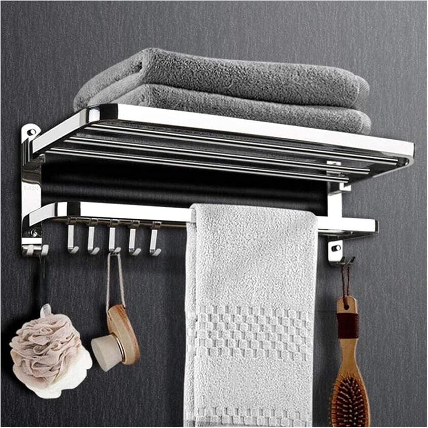 Seupeak Towel Rack, Bathroom Shelf, Stainless Steel Towel Rack, Double
