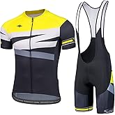 Santic Men's Cycling Jersey Set Bib Shorts 4D Padded Short Sleeve Outfits Set Quick-dry