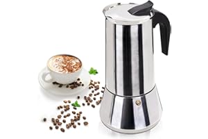 MOGRECHA 12 Cup 600ml Moka Pot Stainless Steel Espresso Coffee Maker Stovetop Percolator Coffeemaker Italian Classic Style Brewing Greca Cafe Mocha Machine for Cafeteras Lover Camping Travel and Home Use 20oz