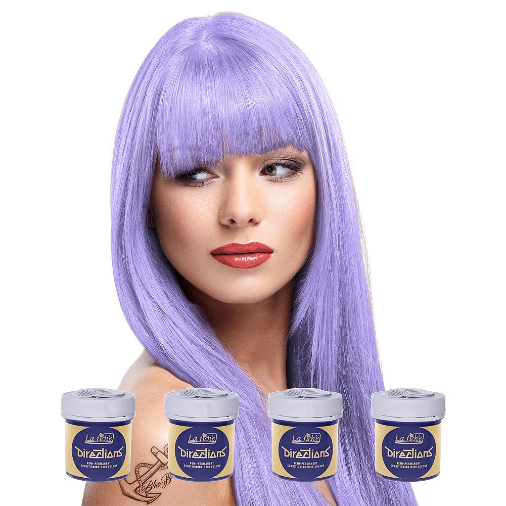 La Riche Directions - Set of 4 Lilac Semi-Permanent Hair Colour - 88ml Jars