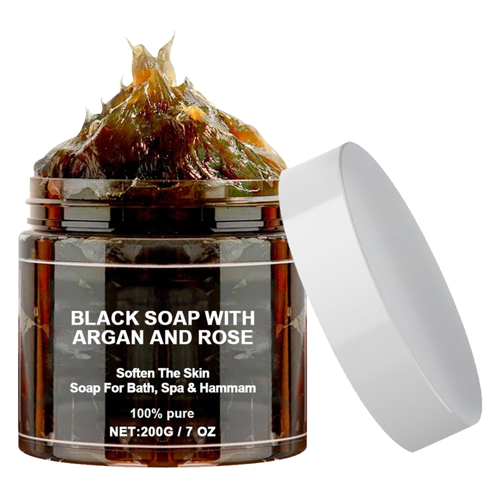 Morocco Body Scrub,African Black Soap Bar,Black Soap with Argan and Rose,African Black Soap,200g