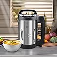 Potlimepan Soup Maker 1.6 L, 4 in 1 Multi-Funcation Soup and Smoothie Maker with Smart Control Panel, Stainless Hot Soup Maker Electric, Makes 2-5 Servings Living for Home Use Black