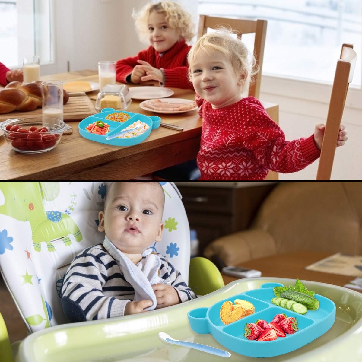 Xiangmall Assiette A Ventouse Pour Bebe Napperon En Silicone Avec Spoon Set De Table Bebe Antiderapant Assiette Enfant Sans Bpa Suction Plate Baby Tableware Rose Le Repas De Bebe Vaisselle Helpacreche Co Za