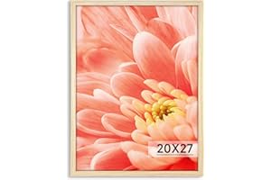 HLIWEGNS Oak 20x27 Frame - Single Frame - Rustic Woodgrain 20 x 27 Poster Frame with Plexiglass for Wall Gallery Display, 20x27 Picture Frame for Puzzles, Artwork, Photos and Posters - Ideal Christmas Day