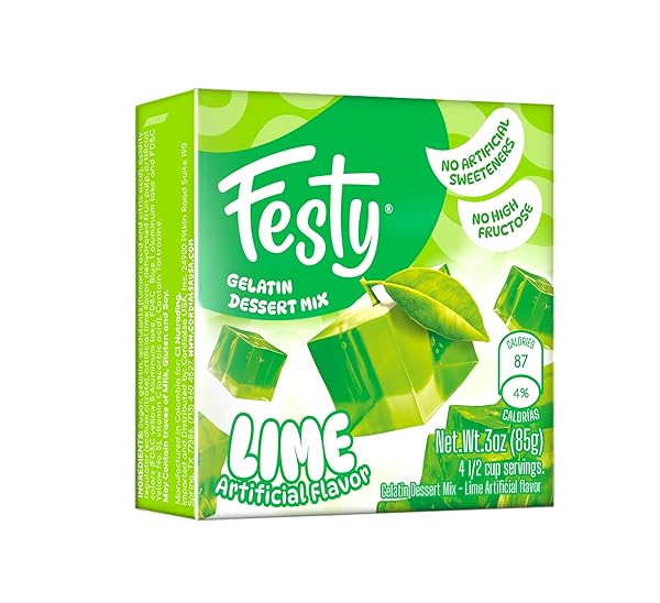 FESTY LEMON GELATIN DESSERT MIX, 3 OZ