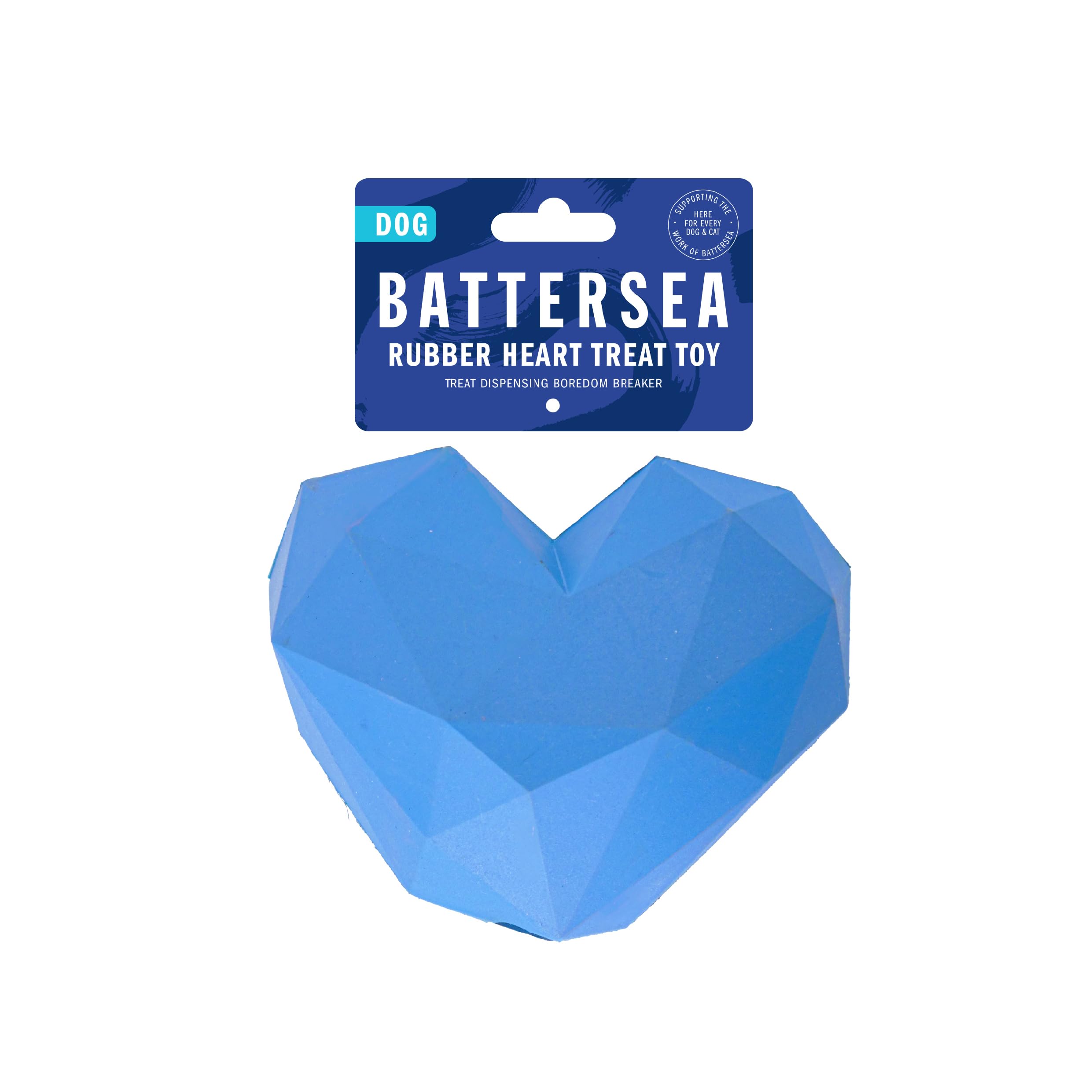 Rosewood Battersea Rubber Heart Treat Dispensing Dog Toy, 15cm x 12cm - Durable, Interactive Toy for Treats, Chewing, and Engaging Playtime with Dogs