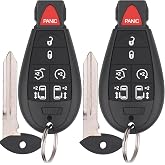 Vurkcy Key Fob Entry Remote Control Key Compatible with 2008-2016 Chrysler Town and Country, 2008-2020 Dodge Grand Caravan, Replacement for M3N5WY783X IYZ-C01C, 7 Button (Pack of 2)
