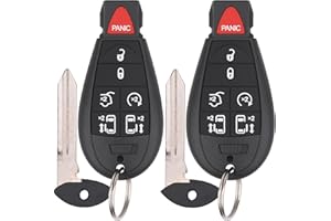 Vurkcy Key Fob Entry Remote Control Key Compatible with 2008-2016 Chrysler Town and Country, 2008-2020 Dodge Grand Caravan, Replacement for M3N5WY783X IYZ-C01C, 7 Button (Pack of 2)