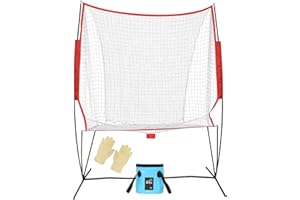 noblequest Portable Tennis & Baseball Ball Recovery System Net, 6 x 7ft Portable Polyester Mesh and Fiberglass Frame, Collaps