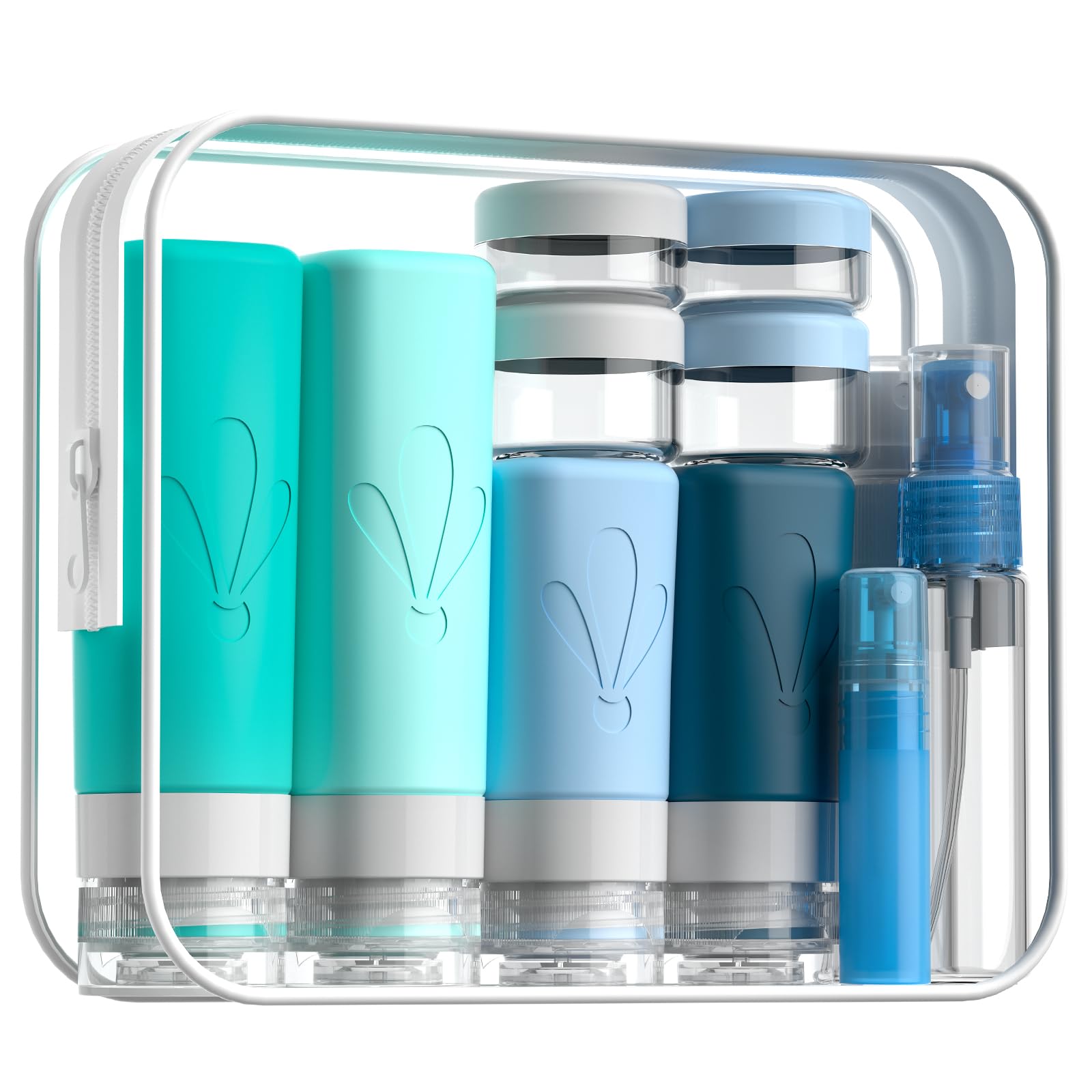 INSFIT Travel Bottles for Toiletries, 17 Pack Leakproof Travel Size Toiletries, Airplane Travel Essentials, Holiday Essentials for Women and Men with Labels/Clear Bag