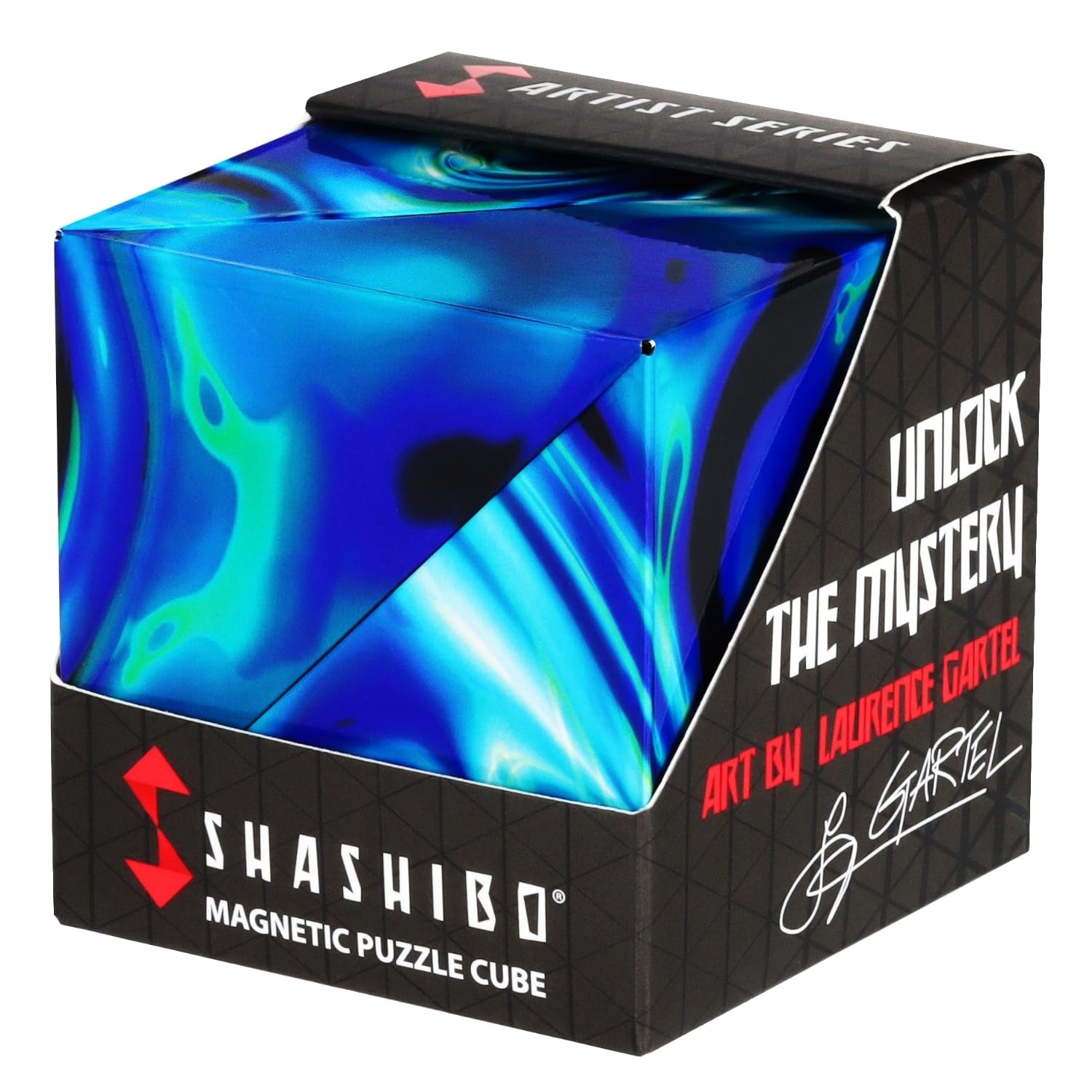 Shashibo Shape Shifting Box - Award-Winning STEM Fidget Toy with Ultra Strong Magnets - Puzzle Cube Transforms Into 100+ Shapes, Perfect Sensory Gift for Kids, Teens, and Adults (Mystic Ocean)