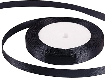 ZSYIULIA 10mm Black Satin Ribbon 22M Gift Wrap Craft Wedding Cake