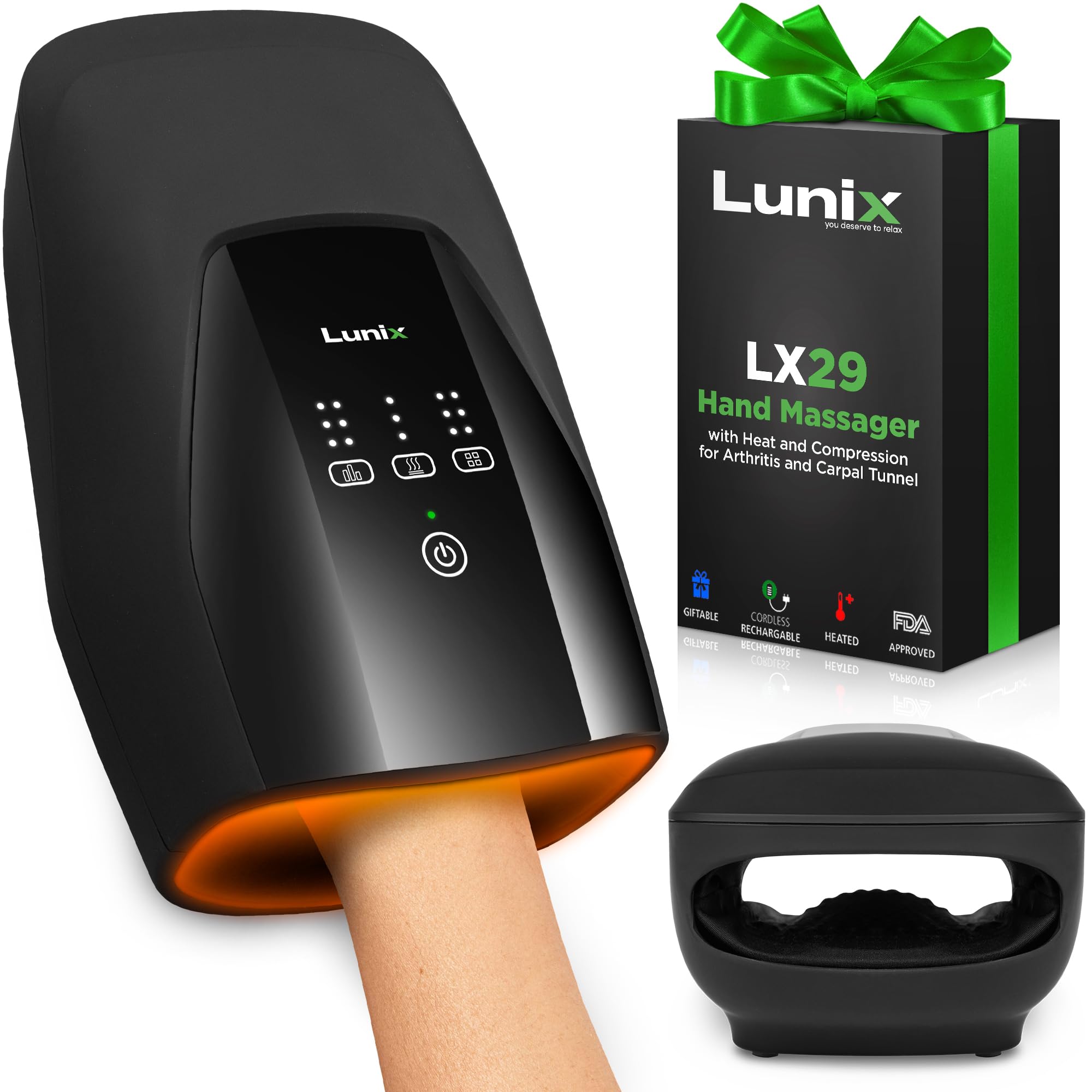 Photo 1 of Lunix LX29 Cordless Electric Hand Massager with Shiatsu, Heat and Compression, Pressure Point Therapy for Arthritis, Pain Relief, Carpal Tunnel and Finger Numbness, Gifts for Women Men
