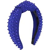 Ondder Royal Blue Hairband Top Knot Headband for Women, Cloth Head Bands for Women's Hair, Wide Knotted Headbands for Women Girls, Non Slip Fashion Headbands, One Size Fits All for Her