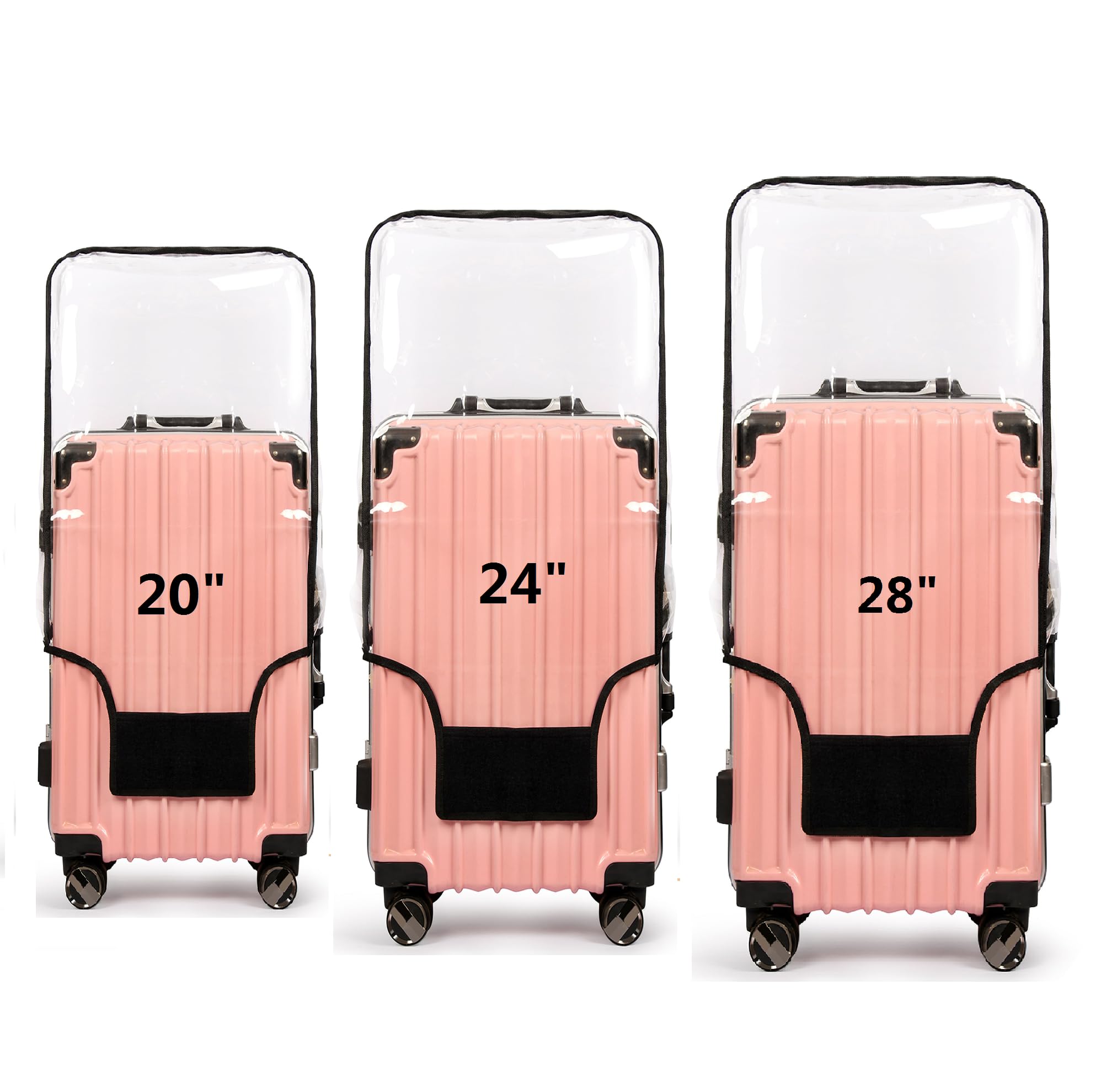 Photo 1 of FABULWAY 3PCS Clear PVC Suitcase Cover Protectors Transparent Luggage Covers Waterproof Wheeled Suitcase Dust Cover Dustproof Travel Luggage Sleeve Protector 20"+24" 28" (3PCS Upgraded)